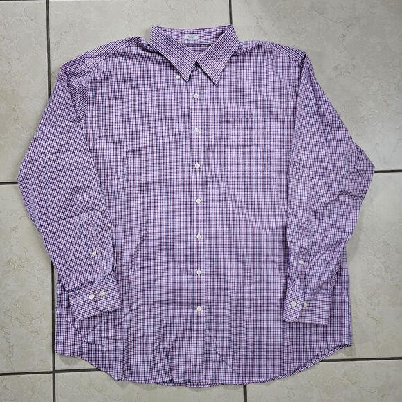 Peter Millar Nanoluxe Mens XXL Long Sleeve 100% Cotton Button Down Dress Shirt - Picture 1 of 10